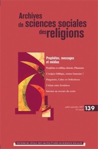 Imagen de archivo de Archives de sciences sociales des religions 139 a la venta por Gallix