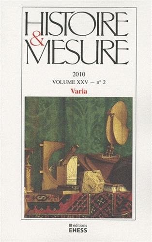 Beispielbild fr Histoire et mesure 25/2 zum Verkauf von Buchpark