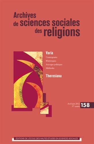 Beispielbild fr ARCHIVES DE SCIENCES SOCIALES DES RELIGIONS N158 zum Verkauf von Ammareal