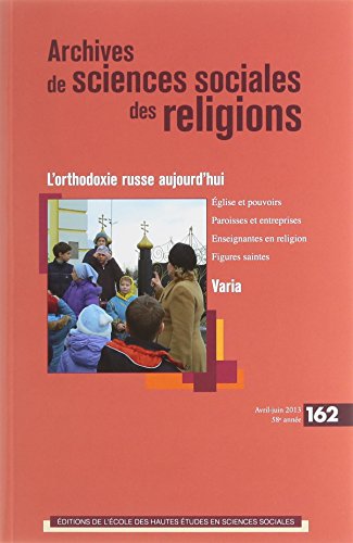Beispielbild fr ARCHIVES DE SCIENCES SOCIALES DES RELIGIONS 162 COLLECTIF zum Verkauf von BIBLIO-NET