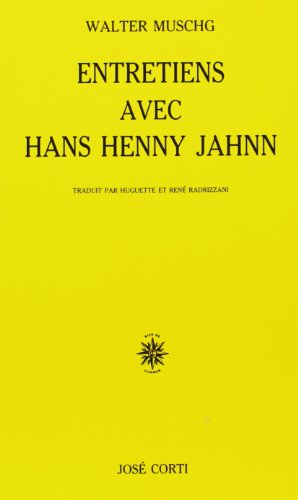 Entretiens avec Hans Henny Jahnn (9782714305565) by Muschg, Walter