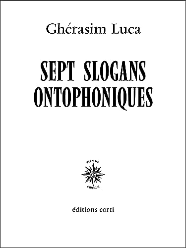 Stock image for Sept slogans ontophoniques [Broch] Luca, Ghrasim for sale by BIBLIO-NET