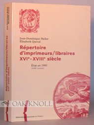 Beispielbild fr REPERTOIRE D'IMPRIMEURS LIBRAIRES 16E-18E ED.97 zum Verkauf von WorldofBooks