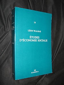 Beispielbild fr Oeuvres conomiques compltes volume IX Etudes d'conomie sociale pure zum Verkauf von Ammareal