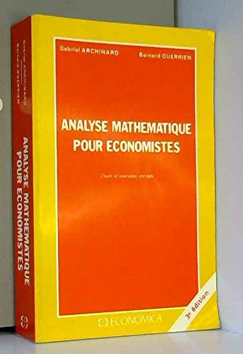 Stock image for Analyse mathmatique pour conomistes for sale by medimops