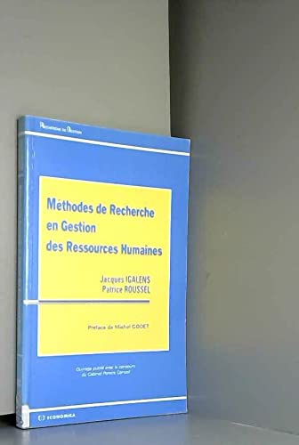 Beispielbild fr Mthodes De Recherche En Gestion Des Ressources Humaines zum Verkauf von RECYCLIVRE