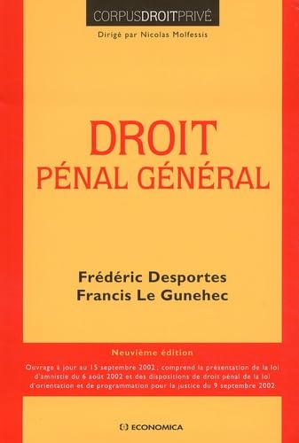 Imagen de archivo de Droit pnal gnral a la venta por Ammareal