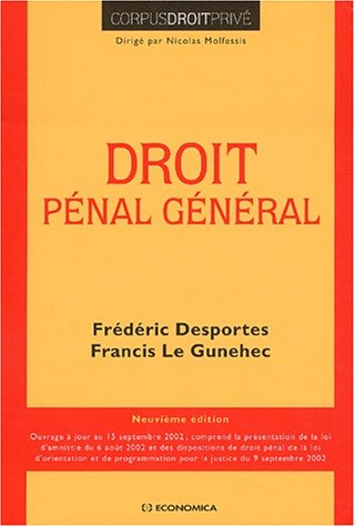 9782717844948: Droit Penal General. 9eme Edition