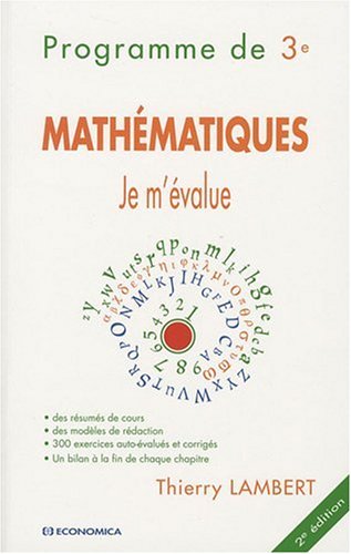 Imagen de archivo de Mathmatiques : Je M'value : Programme De 3e a la venta por RECYCLIVRE