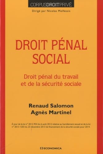Beispielbild fr Droit pnal social : Droit pnal du travail et de la scurit sociale zum Verkauf von Ammareal