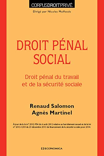 Stock image for Droit pnal social : Droit pnal du travail et de la scurit sociale for sale by Ammareal