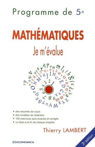 Beispielbild fr Je m'value en mathmatiques 3e d. Programme de 5me zum Verkauf von medimops
