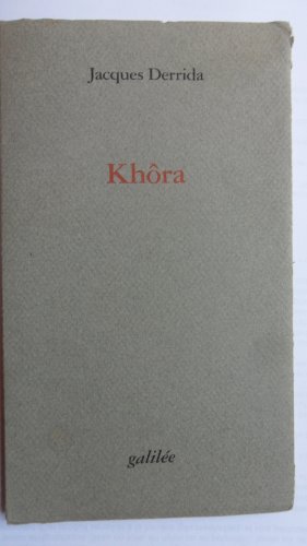 Khora (0000) (9782718607306) by DERRIDA JACQUES