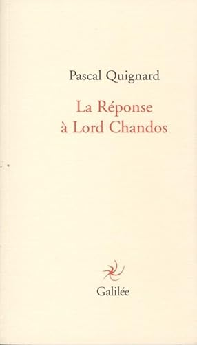 9782718609959: La Rponse  Lord Chandos