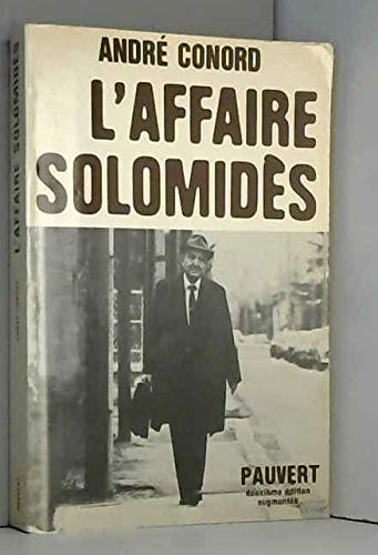 9782720201691: L'affaire solomides (Pauv.Fds Reimp.)