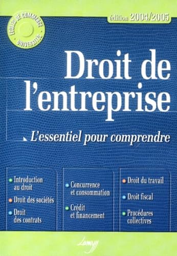 Stock image for DROIT DE L ENTREPRISE 2004-2005. L'ESSENTIEL POUR COMPRENDRE for sale by LiLi - La Libert des Livres