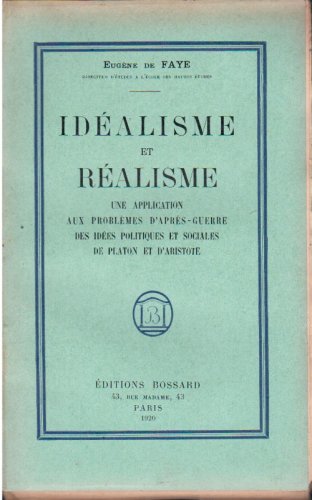 idealisme et realisme (9782723305464) by Faye