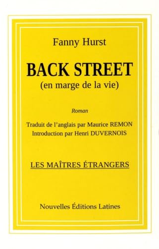 Stock image for Back Street : En Marge De La Vie : Roman Amricain for sale by RECYCLIVRE