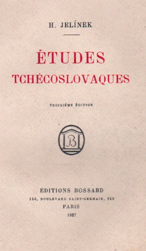 Etudes Tchecoslovaques (French Edition) (9782723397582) by HanuÅ¡ JelÃ­nek