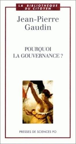 Beispielbild fr Pourquoi la gouvernance ? zum Verkauf von Ammareal