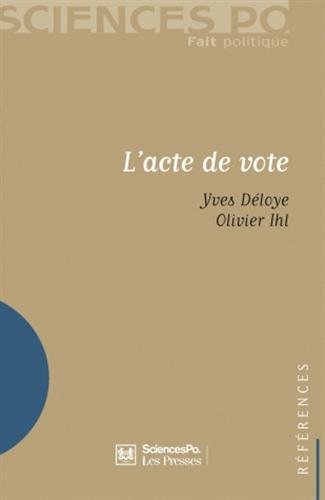 Stock image for L'acte de vote for sale by Gallix