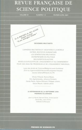 Beispielbild fr Revue franaise de science politique, volume 51, numro 1-2, fvrier-avril 2001 zum Verkauf von Ammareal