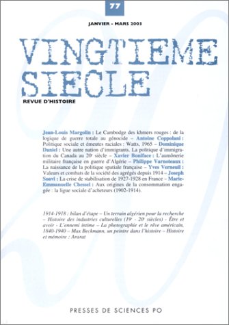 Imagen de archivo de Vingtime sicle, numro 77 : Revue d'histoire a la venta por Ammareal