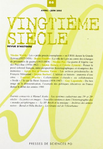 Beispielbild fr Vingtime sicle, N 86, Avril-Juin 20 : zum Verkauf von Ammareal