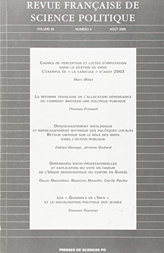 Stock image for Revue franaise de science politique, N 4 - Volume 55 Ao : for sale by medimops