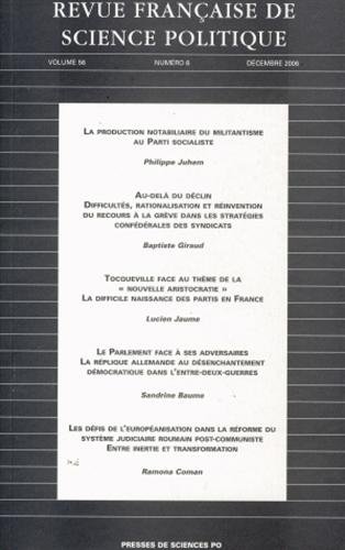 9782724630459: Revue franaise de science politique, Volume 56 N 6, Octo :