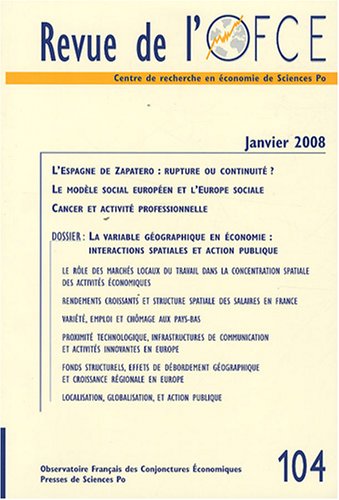 REVUE DE L OFCE 104 (REVUE OFCE) (9782724631104) by [???]