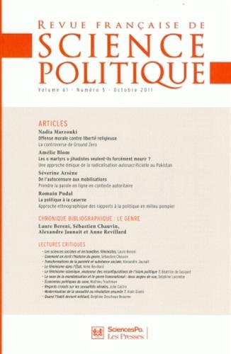 Beispielbild fr Revue franaise de science politique, Vol. 61, n 5, octob : Varia zum Verkauf von medimops