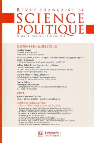 Beispielbild fr REVUE FRANCAISE DE SCIENCE POLITIQUE 63 T6 [Broch] zum Verkauf von BIBLIO-NET