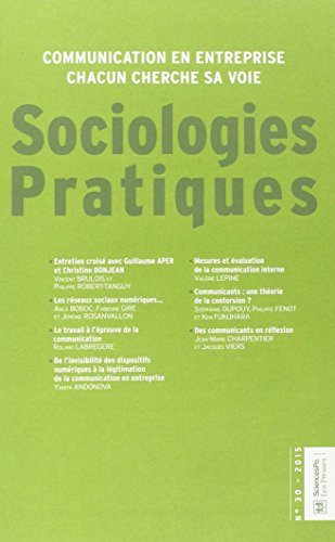 Stock image for SOCIOLOGIES PRATIQUES 30 [Broch] for sale by BIBLIO-NET