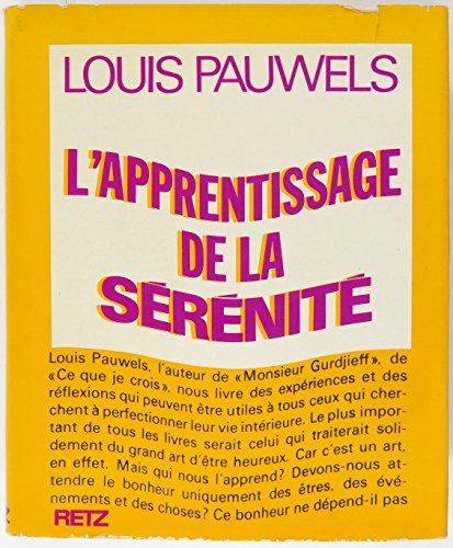 9782725602301: L'apprentissage de la srnit