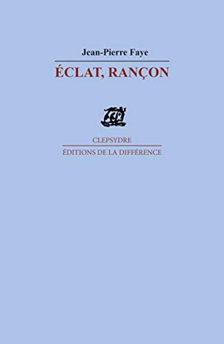 9782729116637: Eclat ranon (Clepsydre)