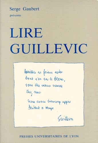 Beispielbild fr Lire Guillevic (French Edition) zum Verkauf von Better World Books