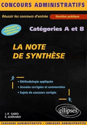 Beispielbild fr note de synthse (La) - catgories A et B zum Verkauf von Gallix
