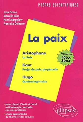 Beispielbild fr La paix : Programme 2002-2004 zum Verkauf von Ammareal