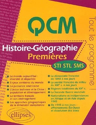 Stock image for QCM Histoire-Gographie 1e STI, STL, SMS for sale by Ammareal