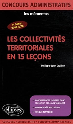 Imagen de archivo de Collectivites Territoriales en 15 Lecons Quatrime Edition a la venta por Ammareal