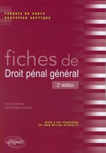 Stock image for Fiches de droit pnal gnral. Rappels de cours et exercices corrigs for sale by medimops