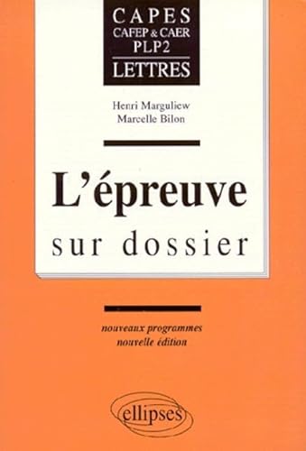 Beispielbild fr CAPES (CAFEP & CAER) et PLP2 Lettres : L'preuve sur dossier zum Verkauf von Ammareal