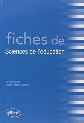 Beispielbild fr Fiches de sciences de l'ducation zum Verkauf von medimops