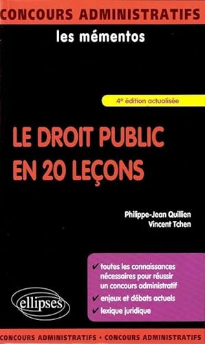 9782729856939: Le droit public en 20 leons - 4e dition (Concours Administratifs)