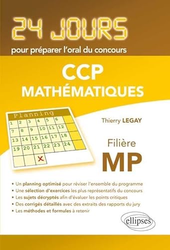 9782729872021: Mathmatiques 24 jours pour prparer l'oral du concours CCP - Filire MP