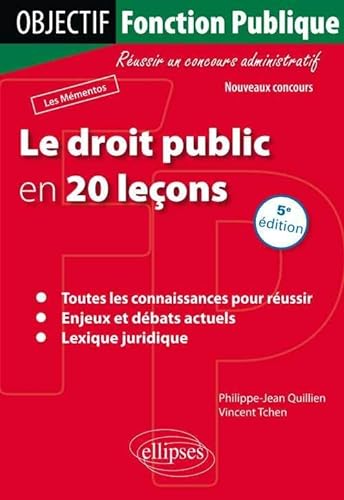 9782729876685: Le droit public en 20 leons - 5e dition (Objectif Fonction Publique)