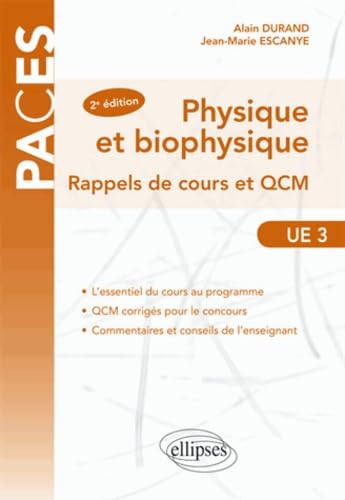 9782729881368: UE3 - Physique et Biophysique. Rappels de cours et QCM 2e dition