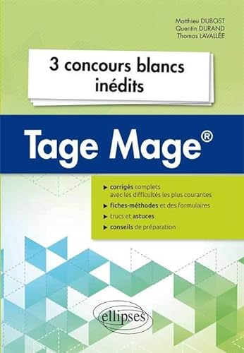 Beispielbild fr 3 Concours Blancs Indits Tage Mage zum Verkauf von Ammareal