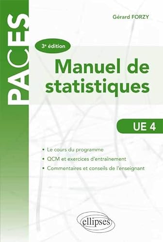 9782729888091: UE4 - Manuel de statistique - 3e d. (PACES)